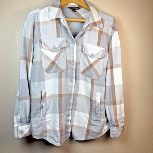 BC Clothing Plaid Flannel Shacket Women's Size M